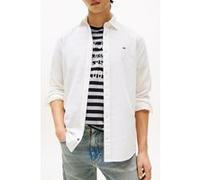 Tommy Hilfiger Tjm Reg Linen Blend Ecru Taille: L | Casual chemises Outlet | Homme | Blanche