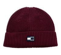 Tommy Hilfiger TJM Split Logo Beanie Deep Bourgogne, Deep Burgundy, taille unique