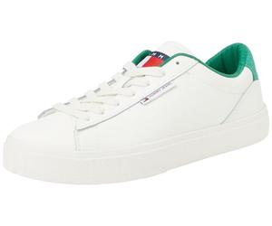 Tommy Hilfiger Tjw Cupsole Sneaker Ess En0en02508 Femme Baskets à Semelle Cupsole, Blanc Ivory Cape Green, 37 EU