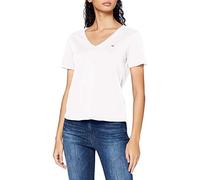 Tommy Hilfiger Tjw Slim Jersey V Neck Femme T-Shirt, Blanc, XS
