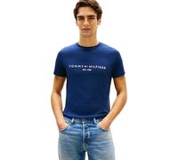 Tommy Hilfiger Tommy Logo Tee Mw0mw11797 T-Shirt S/S, Blue (Carbon Navy), L Homme