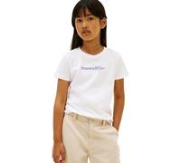 Tommy Hilfiger Tommy Script Tee SS KG0KG09123 T-Shirt pour Fille, Blanc (Blanc), 4 Ans