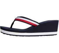 Tommy Hilfiger Tongs Femme Corporate Wedge Beach Sandal avec Talon Compensé, Bleu (Space Blue), 40