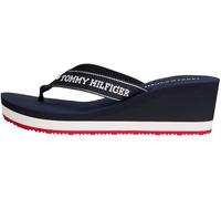Tommy Hilfiger Tongs Femme Summer Sandal avec Talon Compensé, Bleu (Space Blue), 38