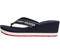 Tommy Hilfiger Tongs Femme Summer Sandal avec Talon Compensé, Bleu (Space Blue), 42