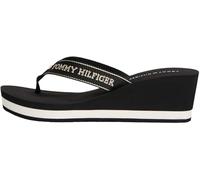 Tommy Hilfiger Tongs Femme Summer Sandal avec Talon Compensé, Noir (Black), 42