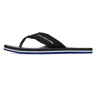 Tommy Hilfiger Tongs Homme Leather Beach Sandal avec Franges, Noir (Black), 40