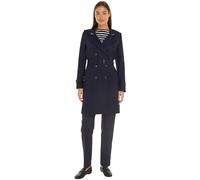 Tommy Hilfiger Trench-Coat Femme Cotton Slim Fit Court, Bleu (Desert Sky), 42