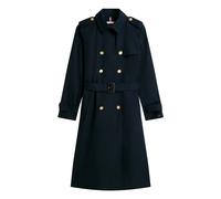Tommy Hilfiger - Trench slim à boutons dorés - Femme - Manteaux - Bleu - Taille: 38 FR