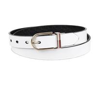 Tommy Hilfiger Two-in-One Reversible Slim Width Casual Leather Belt for Jeans, Trousers and Dresses Ceinture, White/Black, XL Femme
