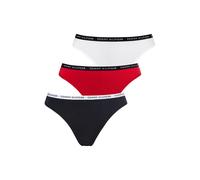 Tommy Hilfiger pour femme. UW0UW02829 Lot de 3 tongs UW0UW02829 blanc, noir, rouge (L), Homewear, Multicolore, Coton, Le coton biologique, D