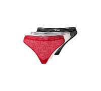Tommy Hilfiger 3 Pack Thong Lace (Ext Sizes) UW0UW04896 Strings, Multicolore (Desert Sky/White/Primary Red), M Femme