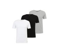 Tommy Hilfiger T-Shirts Manches Courtes Lot de 3 Homme Stretch Col en V, Multicolore (Black/White/Grey Heather), L