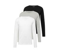 Tommy Hilfiger - Lot de 3 T-shirts manches longues Basic - Multicolore (Black/White/Grey Heather) - S
