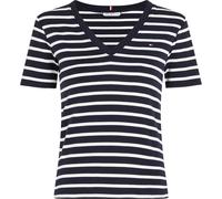 Tommy Hilfiger V-Neck Striped T-Shirt Marine Bretonne 14 (L) Female