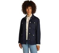 Tommy Hilfiger Veste Chemise Femme Gold Button Utility avec Poches sur la Poitrine, Bleu (Dark Night Navy), L