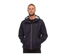 Tommy Hilfiger Lightweight Active Water Resistant Hooded Rain Jacket Veste de Pluie, Navy, XXL Homme