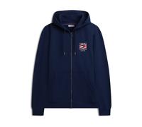 TOMMY HILFIGER Veste de survêtement 'Flag Embroidery French Zip-thru' bleu marine / rouge / blanc, Taille M