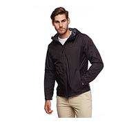 Tommy Hilfiger Men's Lightweight Breathable Waterproof Hooded Rain Jacket Imperméable, Black, L Homme