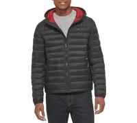 Tommy Hilfiger Veste matelassée à capuche et rembourrage ultra résistant à l'eau pour homme, Black, XL