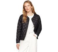Tommy Hilfiger Veste Matelassée Femme Down Quilted Collarless avec Patte de Boutonnage, Noir (Black), L