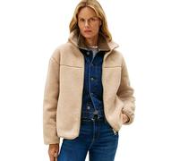 Tommy Hilfiger Veste Mi-Saison Femme Teddy Zip Up avec Col Montant, Beige (Beige), XXL