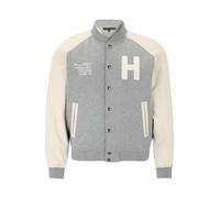 TOMMY HILFIGER Veste mi-saison 'VARSITY' crème / gris chiné / blanc, Taille S