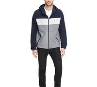 Tommy Hilfiger Veste Polaire à Capuche, Bleu Marine/Blanc/Gris Clair, XXL Homme
