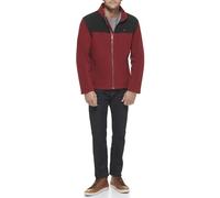 Tommy Hilfiger Veste polaire classique à fermeture éclair frontale pour homme, Noir/Rouge, Medium