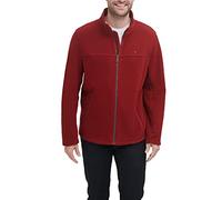 Tommy Hilfiger Veste polaire classique pour homme avec fermeture éclair sur le devant (grandes tailles normales), Rouge, M