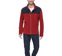 Tommy Hilfiger Veste Polaire Classique zippée sur Le Devant, Bleu Marine/Rouge, L Homme