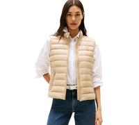 Tommy Hilfiger Veste sans Manches Femme avec Col Mock, Beige (Beige), M