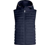 Tommy Hilfiger Veste sans Manches Femme Padded Global Stripe Vest avec Capuche, Bleu (Desert Sky), S