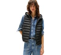 Tommy Hilfiger Veste sans Manches Femme Padded Global Stripe Vest avec Capuche, Noir (Black), XS