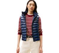 Tommy Hilfiger Veste sans Manches Femme Padded Slim avec Capuche, Bleu (Dark Night Navy), S