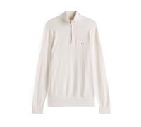 Tommy Hilfiger Pull avec Fermeture Éclair Homme Essential Cotton Zip Thru Col Montant, Ecru (Ivory Petal), L