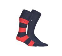 Tommy Hilfiger Mixte Enfant Classic Chaussettes, Bleu Marine/Rouge, 31-34 EU