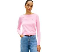 Tommy Hilfiger Women's Co Ww0Ww40099 Pull en Jersey Stitch Boat-NK pour Femme Rose Taille L