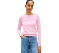 Tommy Hilfiger Women's Co Ww0Ww40099 Pull en Jersey Stitch Boat-NK pour Femme Rose Taille S