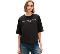 Tommy Hilfiger Women's Corp Logo Trapeze C-NK Tee WW0WW47811, Noir, XL