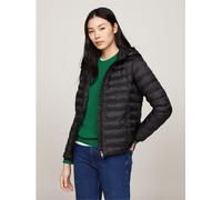 Tommy Hilfiger Women's Global Stripe Quilted Short Puffer Jacket Noir 10 (S) Female