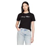 Tommy Hilfiger Women's NOS Script Regular C-NK SS WW0WW43459 S/S T-Shirt, Black (Nos Black), M