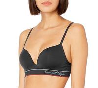 Tommy Hilfiger Women's Seamless Lightly Lined Lounge Bralette, Black, 34C