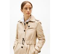 Tommy Hilfiger Womens Single-Breasted Trench Coat Beige 0F4 8 (XS) Female