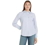 Tommy Hilfiger Women's Stripe Regular Shirt L/S Shirt, Classic Shirting STP/Vessel Blue, 34
