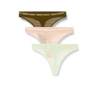 Tommy Jeans 3P HR Thong Lace (Ext Sizes) UW0UW05010 Strings, Jaune (Drb Olve GRN/SWT PCH/Opl GRN Other Version), XL Femme