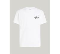 T-shirt Tommy Jeans Reg Signature Print à manches courtes blanc noir - L