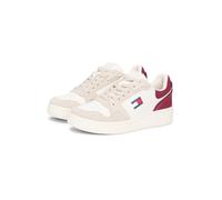 Tommy Jeans Baskets basses 'TJW RETRO BASKET SNEAKER' beige / écru / bleu marine / bordeaux, Taille 37
