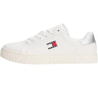 Tommy Hilfiger Baskets compensées Tommy Jeans Femme – logo, basses, multicolore (Écru/Silver) 40