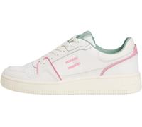 Tommy Jeans Baskets Cuvette Femme Retro Basket Basses, Blanc (Ecru/Mystic Pink), 42